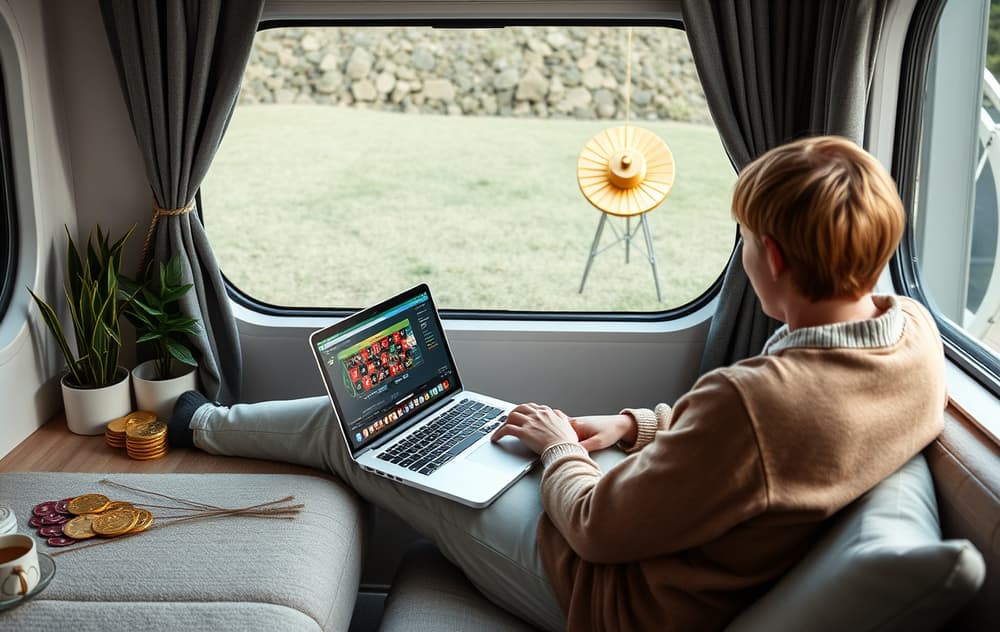 Person som skriver inn en bonuskode på et nettcasino